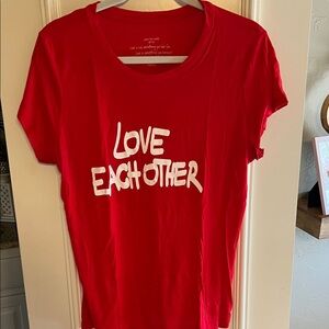 Peace Love World Red 'Love Each Other' Graphic Tee